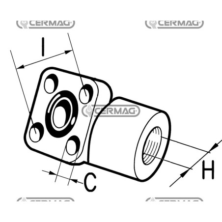 Brida de 4 orificios para bombas tipo BOSCH. Distancia entre orificios: 30 mm. Conexión de manguera: 1/2" Gas 83185