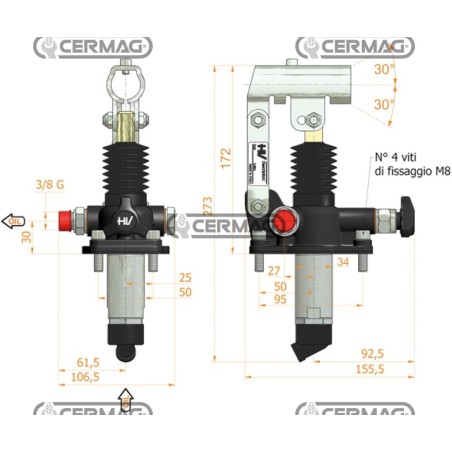 Bomba manual con grifo de descenso. Uso: Monoefecto. Desplazamiento: 25 cm³. 80483
