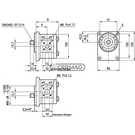 Motor reversible GRUPO 2 para bombas autocebantes Cilindrada 11 cc Drenaje externo 83056 Fabricado en Italia