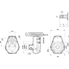 Multiplicador para bombas GRUPO 2, conexión hembra de 1" 3/8", relación 1:3,5, 80939. Fabricado en Italia.