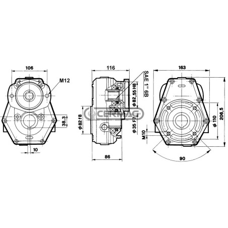 RIDUTTORE GR2 PER MOTORI ORBITALI RHR E OMR CON ALBERO SCANALATO SAE 1" 6B 83627 MadeinItaly