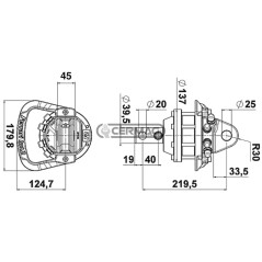 Rotador FR 15 Par motor 500 Nm Caudal 10 l/min 83980 Hecho en Italia