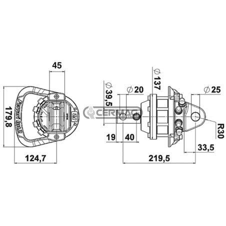 Rotator FR 15 Drehmoment 500 Nm Durchflussrate 10 l/min 83980 Hergestellt in Italien