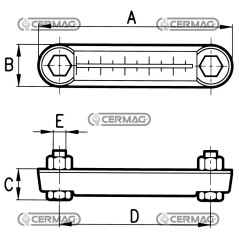 Indicatore ottico di livello in metallo A 158 mm 80885
