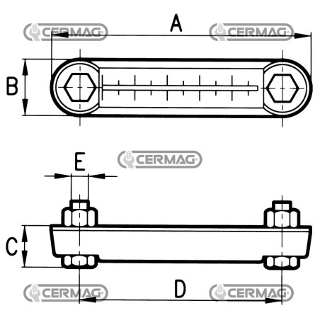 Indicatore di livello in nylon con termometro A 100 mm 81436