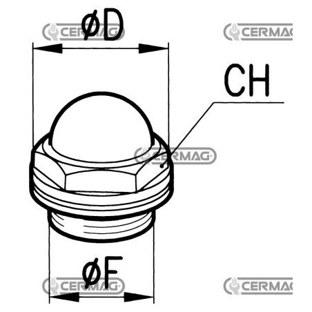 Voyant de niveau d'huile bombé Ø F 3/8" GAS 81438