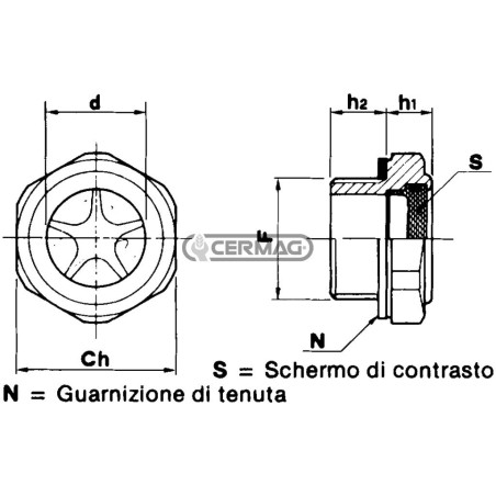 Aluminium-Ölstandsanzeiger F 1/4" GAS 81475 Miselli