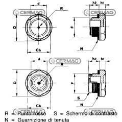 Indicador de nivel de aceite de plástico SIN pantalla de contraste F 3/8" GAS 81442 Miselli