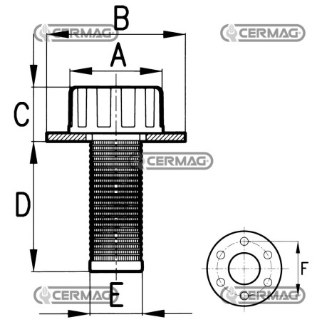 Bouchon de remplissage avec panier filtrant métallique Débit de collecte 700 dm3/min 80891