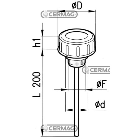 Tapón de ventilación con varilla medidora Rosca F 3/8" GAS 81470 Miselli