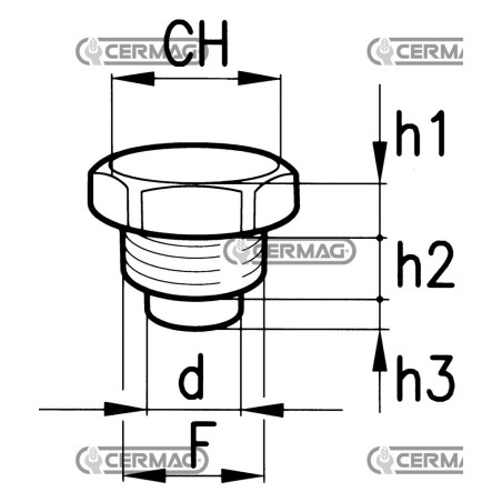 Tapa metálica magnética Rosca F 1/4" Gas 81465 Miselli