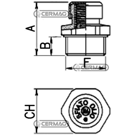 Tapón de ventilación de latón con válvula, rosca de gas de 1/2", 84022 Miselli