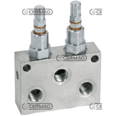 Doppeltes Druckbegrenzungsventil, maximaler Durchfluss 70 l/min, Anschlüsse 1/2" GAS 83385, Hergestellt in Italien | Newgarde...