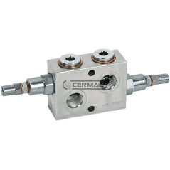 Doppelt gekreuztes Druckbegrenzungsventil, maximaler Durchfluss 45 l/min, Anschlüsse 3/8" GAS 83382, Hergestellt in Italien |...
