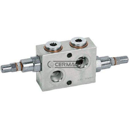 Doppelt gekreuztes Druckbegrenzungsventil, maximaler Durchfluss 70 l/min, Anschlüsse 1/2" GAS 83383, Hergestellt in Italien |...
