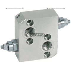 Stoßdämpfungsventil für OMP/OMR-OMS-Orbitalmotoren, Durchflussrate 50 l/min, Anschlüsse 1/2", GAS 83171, Hergestellt in Itali...
