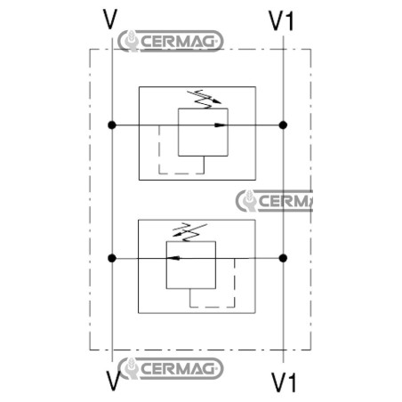 Vanne équilibrée à double circuit Débit 70 l/min Raccordements 1/2" GAS 80604 Fabriqué en Italie