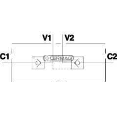 Bloc pilote compact DE 1/4" Débit 20 l/min Raccordements V1-V2-C1-C2 1/4" Gaz 84238