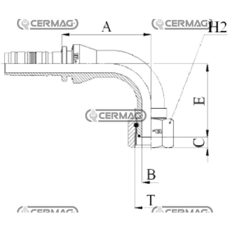 Raccordo femmina o-ring a 90° dado spinato Tubo 1" inch Filetto - T 1" Gas 81883 Manuli