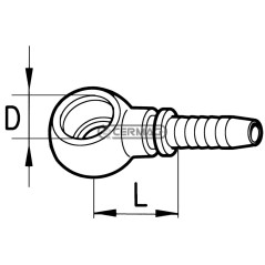 Raccordo ad occhio a pressare Diametro del tubo 1/4" - 6 mm Attacco - D 14x1.5 mm 81048 Manuli