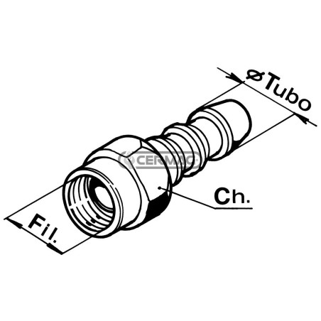 Raccordo femmina per bassa pressione Diametro del tubo 1" - 25 mm Filetto 1" Gas 81935