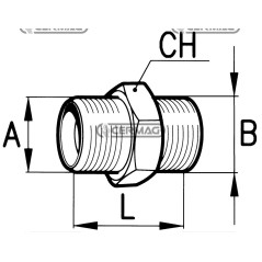 Rosca macho de doble boquilla M12x1.5 - Macho M12x1.5 82750