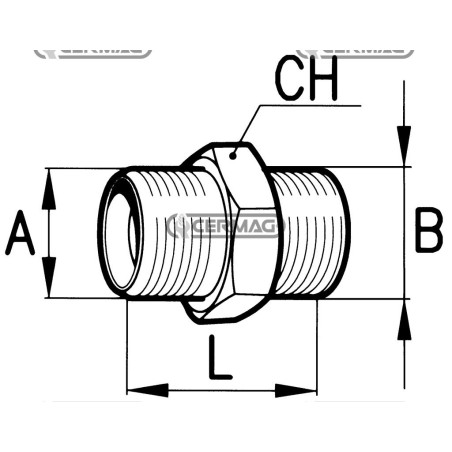 Rosca macho de doble boquilla M20x1.5 - Macho M20x1.5 81746