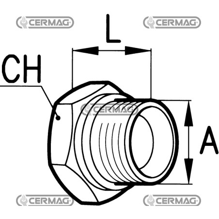 Rosca de soldadura de media boquilla - A 3/4" Gas 80329