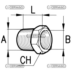 Boquilla reductora baja con rosca macho de 1/4" y rosca hembra de 1/8" (82660)