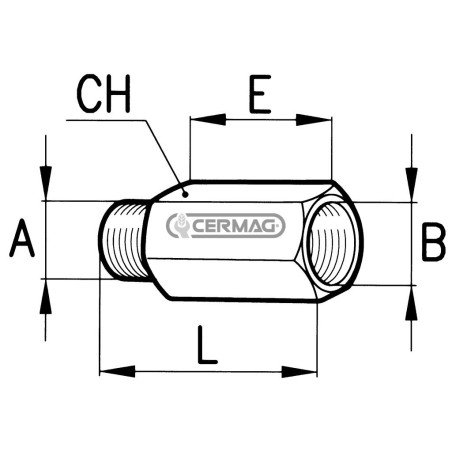 Prolunga maschio - femmina Filettatura 1/4" Gas Lunghezza totale 36 mm 80542