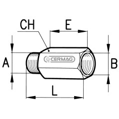Prolunga maschio - femmina Filettatura 3/8" Gas Lunghezza totale 37 mm 80304