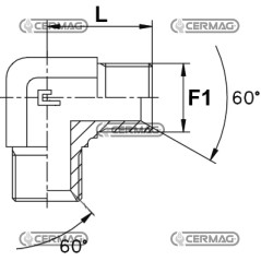 Adaptateur en L mâle - Filetage mâle - F1 1/4" Gaz 80866