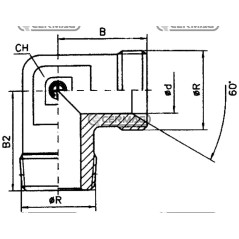 Codo de unión de 90° con rosca macho - R 3/8" Gas 82963