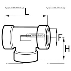 Adaptateur en T avec raccord fileté femelle - F 1/4" Gaz 81177