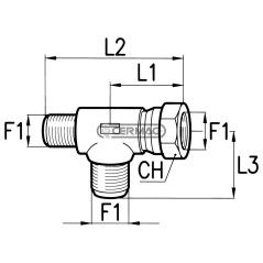Adaptateur en T mâle - Écrou pivotant femelle - Filetage mâle - F1 1/2" Gaz 81187