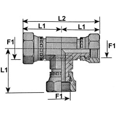 T-Adapter (Innengewinde) – Schwenkbare Überwurfmutter (Innengewinde) – F1 1/4" 84345