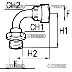 Adaptateur fileté mâle-femelle à 90° - F 1/2" Gaz 80810