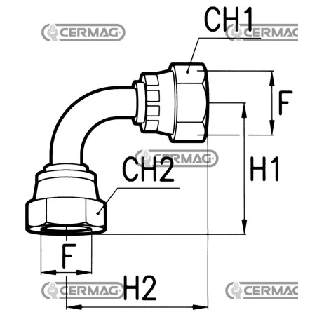 Adaptateur femelle-femelle à 90° Filetage M18x1,5 81129