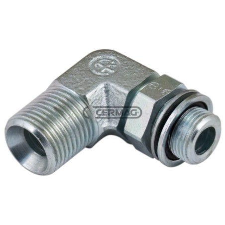 Adaptateur pivotant à 90° avec filetage OR - R BSPP 3/8" filetage gaz - R2 BSPP 3/8" gaz 83397 | NewgardenAgri.com