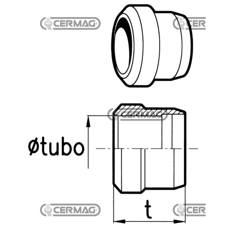 Ojiva DIN 3861 Diámetro del tubo 16S 81291
