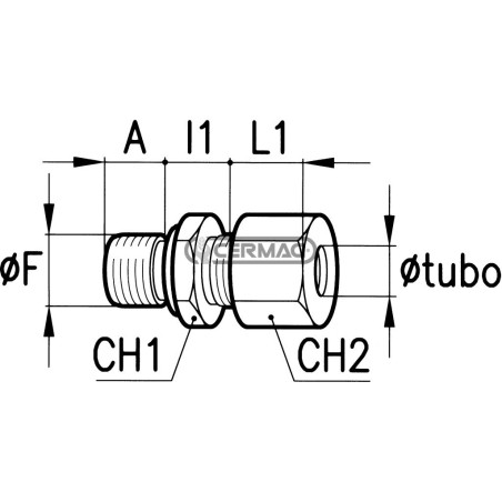 Raccordo con estremità dritta Diametro del tubo 10 mm Filetto - F 1/4" Gas 81298