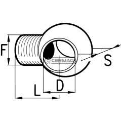 Rosca de ojo roscado - F 3/4" Diámetro del orificio de gas - D 3/4" pulgadas 81131