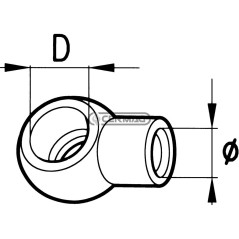 Raccordo ad occhio a saldare Occhio 1/4" Diametro del tubo 8 mm 81276
