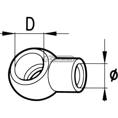 Raccordo ad occhio a saldare Occhio 3/8" Diametro del tubo 12 mm 80334