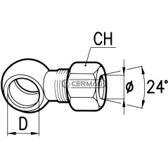 Raccordo ad occhio con ogiva per tubi bonderizzati Occhio 3/8" Diametro del tubo 12 mm 81277