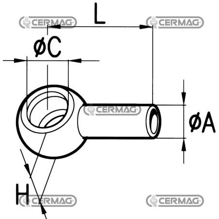 Raccordo ad occhio corto Occhio 1/2" Diametro del tubo 15 mm 81767