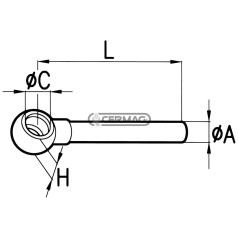 Raccordo ad occhio lungo Occhio 1/2" Diametro del tubo 15 mm 81770