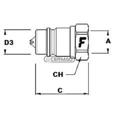 Schnellkupplung (männlich) mit Ventil, Serie 4NV, 1/2"-Kupplung 84261 FASTER