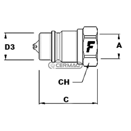 Schnellkupplung (männlich) mit Ventil, Serie 4NV, 1/2"-Kupplung 84261 FASTER