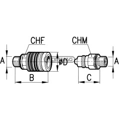 CNV-Serie 1/2"-Kupplung mit Ogive, Steckkupplung, 80368 FASTER